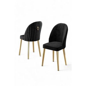 Sada židlí (6 kusů) Mara - Black, Gold obraz