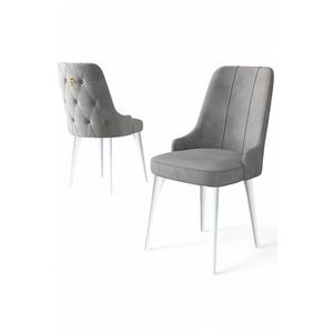 Sada židlí (4 kusy) Newa - Grey, White obraz