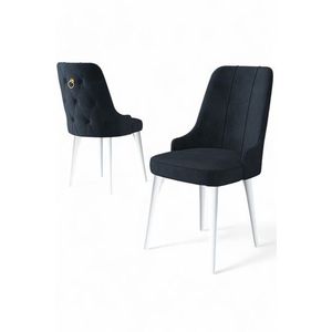 Sada židlí (4 kusy) Newa - Anthracite, White obraz