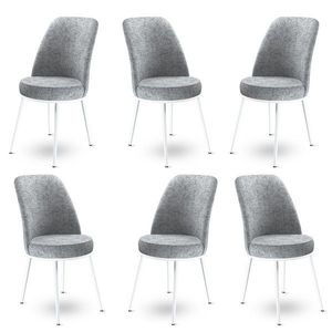 Sada židlí (6 kusů) Dexa - Grey, White obraz