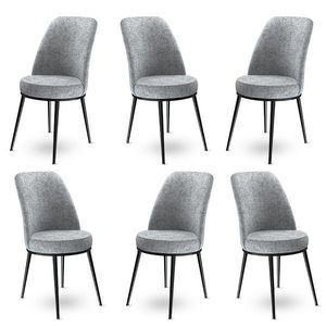Sada židlí (6 kusů) Dexa - Grey, Black obraz