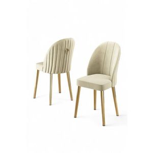 Sada židlí (4 kusy) Mara - Cream, Gold obraz
