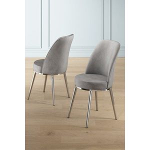 Sada židlí (4 kusy) Pefa - Grey, Chrome obraz