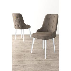 Sada židlí (2 kusy) Newa - Cappuccino, White obraz