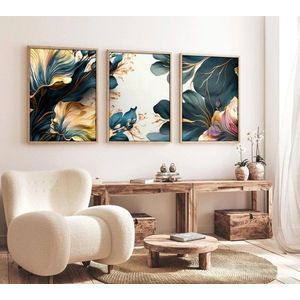 Dekorativní rámovaný obraz z MDF (3 kusy) Huhu217 - 50 x 70 obraz