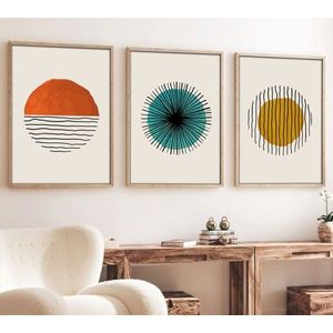 Dekorativní rámovaný obraz z MDF (3 kusy) Huhu12 - 70 x 50 obraz