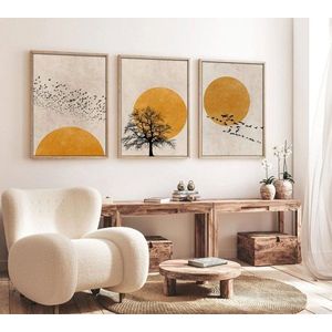 Dekorativní rámovaný obraz z MDF (3 kusy) Huhu147 - 50 x 35 obraz