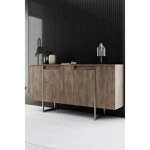 Konzolový stolek Luxe - Walnut, Silver obraz