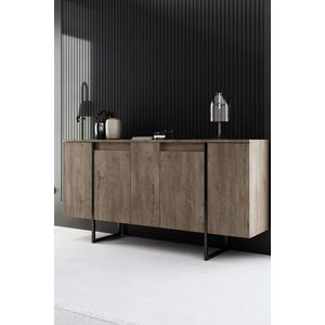 Konzolový stolek Luxe - Walnut, Black obraz