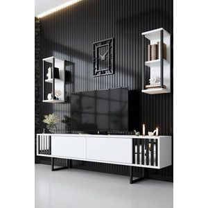 TV stěna / Sestava pod TV Chrome Line - White, Black obraz