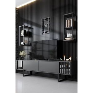 TV stěna / Sestava pod TV Chrome Line - Anthracite, Black obraz