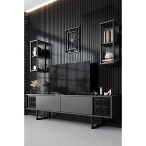 TV stěna / Sestava pod TV Black Line - Anthracite, Black obraz