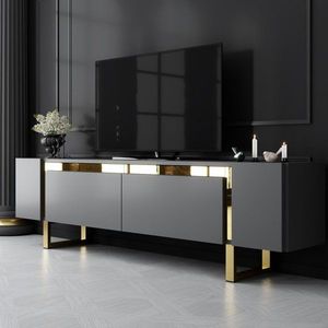 TV stolek Yildiz - Anthracite, Gold obraz