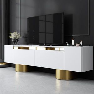 TV stolek Bohem - White, Gold obraz