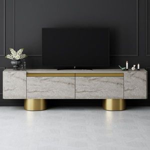 TV stolek Bohem - Travertine, Gold obraz