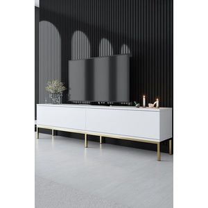 TV stolek Lord - White, Gold obraz