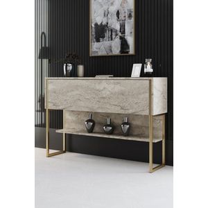Komoda Luxe - Travertine, Gold obraz