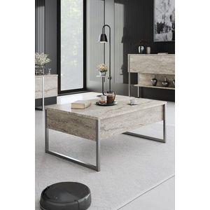 Konferenční stolek Luxe - Travertine, Silver obraz