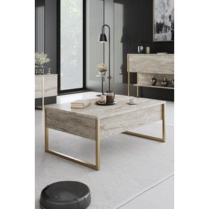 Konferenční stolek Luxe - Travertine, Gold obraz