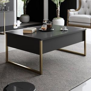 Konferenční stolek Luxe - Anthracite, Gold obraz