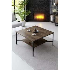 Konferenční stolek Black Line - Walnut, Black obraz
