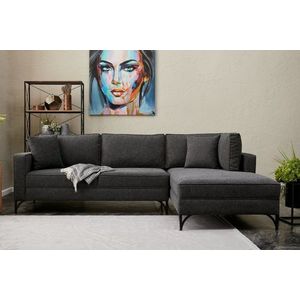 Rohová sedací souprava Berlin Right - Anthracite, Black obraz