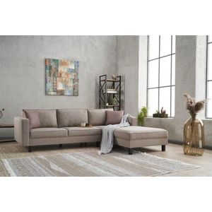 Rohová sedací souprava Kale Linen Right - Cream obraz