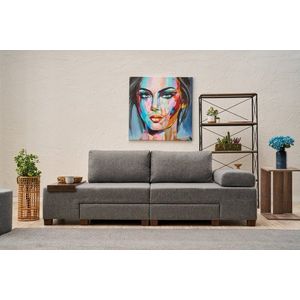 Trojmístná rozkládací pohovka Perenna Linen - Grey obraz