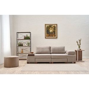 Trojmístná rozkládací pohovka Perenna Linen - Cream obraz