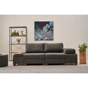 Trojmístná rozkládací pohovka Perenna Linen - Anthracite obraz