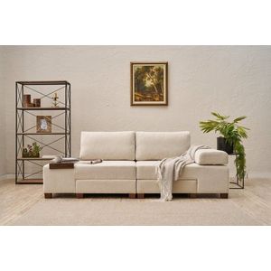 Trojmístná rozkládací pohovka Perenna Chenille - Cream obraz