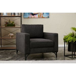 Křeslo / Jednomístná pohovka Berlin - Anthracite, Black obraz