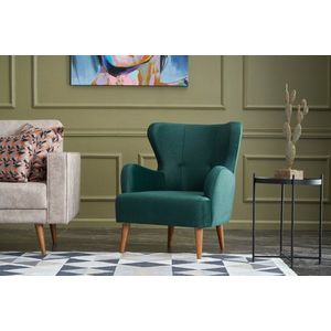 Křeslo ušák Karina - Petrol Green obraz