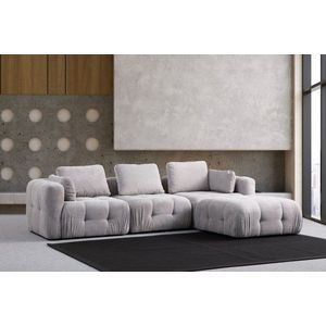 Rohová sedací souprava Amaris 3 Seater With Pouffe - Light Grey obraz