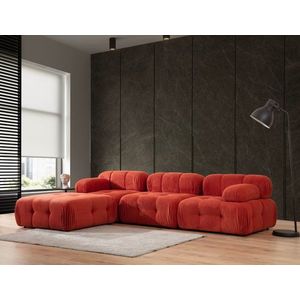 Rohová sedací souprava Doblo 3 Seater with Pouffe ( L1-O1-1R-Pouffe) - Red obraz