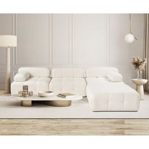 Rohová sedací souprava Doblo 3 Seater with Pouffe ( L1-O1-1R-Pouffe) - Cream obraz