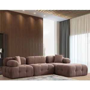 Rohová sedací souprava Doblo 3 Seater with Pouffe ( L1-O1-1R-Pouffe) - Cappuccino obraz