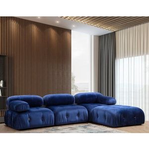 Rohová sedací souprava Bubble Velvet Blue L1-O1-1R-PUF obraz