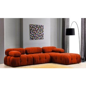 Rohová sedací souprava Bubble Corner ( L1-O1-1R -Puf) - Tile Red obraz