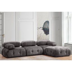 Rohová sedací souprava Bubble Corner ( L1-O1-1R -Puf) - Grey obraz