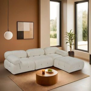 Rohová sedací souprava Bubble Beige L1-O1-1R-PUF obraz