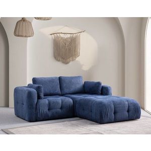 Rohová sedací souprava Amaris 2 Seater With Pouffe - Navy Blue obraz