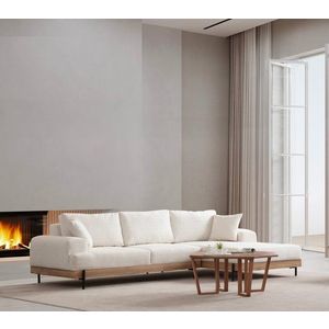 Rohová sedací souprava Eti Oak Right - White obraz