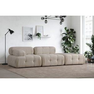 Trojmístná pohovka Doblo 3 Seater ( L1-O1-Pouffe) Cream Bouclette obraz