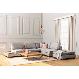 Rohová sedací souprava Tulip Corner Right With Pouf - Light Grey obraz