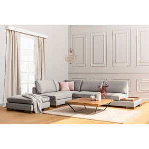 Rohová sedací souprava Tulip Corner Left With Pouf - Light Grey obraz