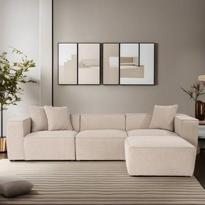 Rohová sedací souprava Lora (L1-O1-1R-POUFFE ) - Peach obraz