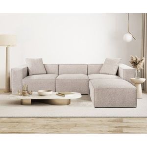 Rohová sedací souprava Lora (L1-O1-1R-POUFFE ) - Mocha obraz