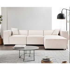 Rohová sedací souprava Lora (L1-O1-1R-POUFFE ) - Light Brown obraz