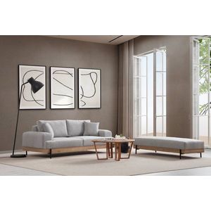 Trojmístná pohovka Eti Oak 3 Seater -Grey obraz
